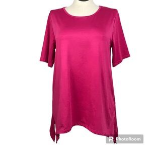 SOK Short Sleeve Asymmetric top Women’s Size XL Color Pink boat neck pullover